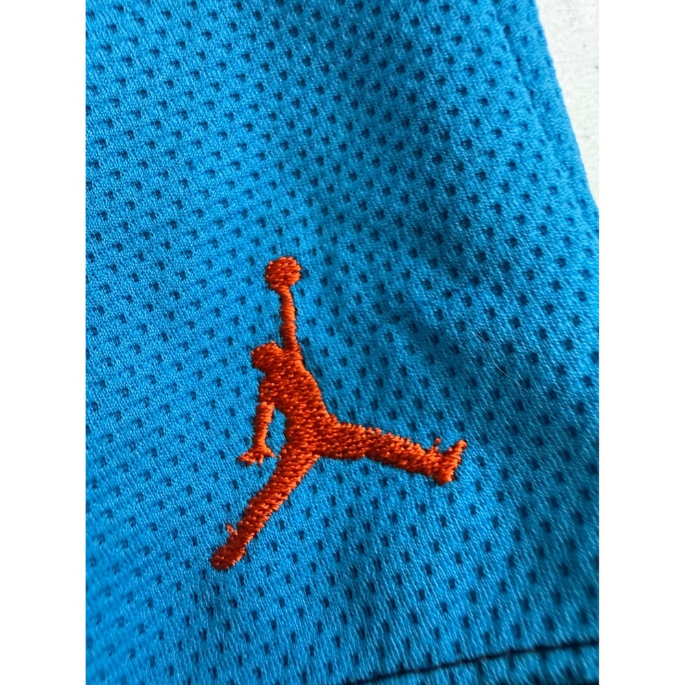 Air Jordan Basketball Shorts Men's Large Blue Black Orange Mesh Athletic  13" - Picture 4 of 13